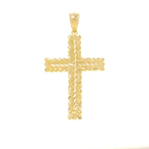 10K GOLD CROSS NUGGET PENDANT 6.1G