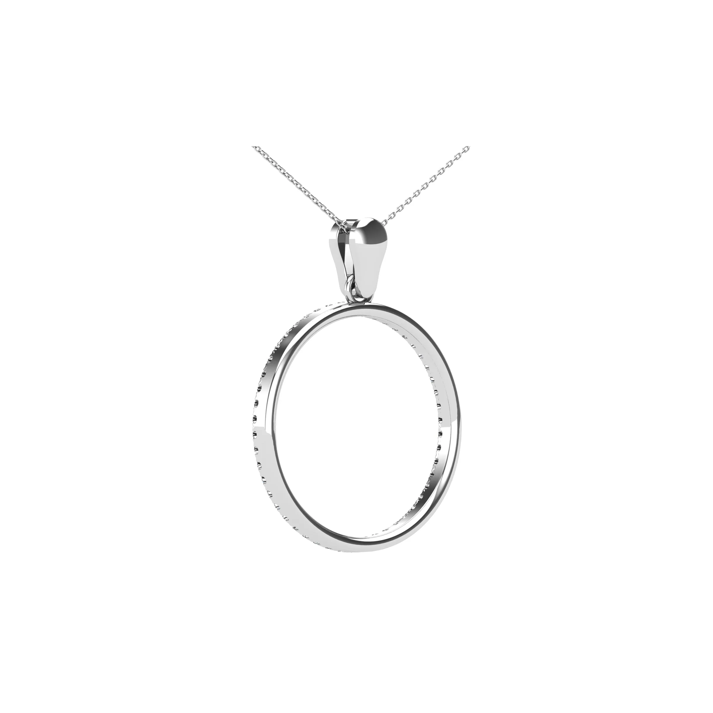 10K White Gold 1/6 Ct.Tw. Diamond Circle Pendant