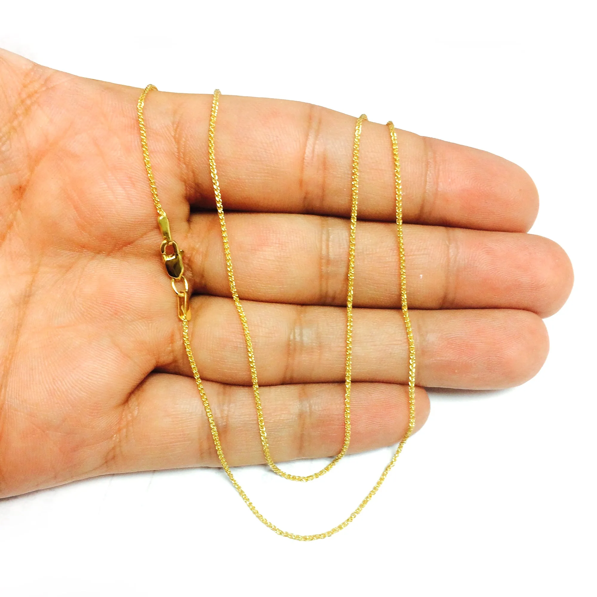 10k Yellow Gold Wheat Chain Necklace, 1.0mm