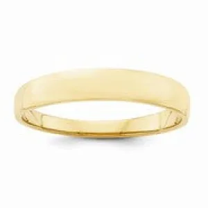 14k Yellow Gold 4mm Tapered Wedding Band Ring