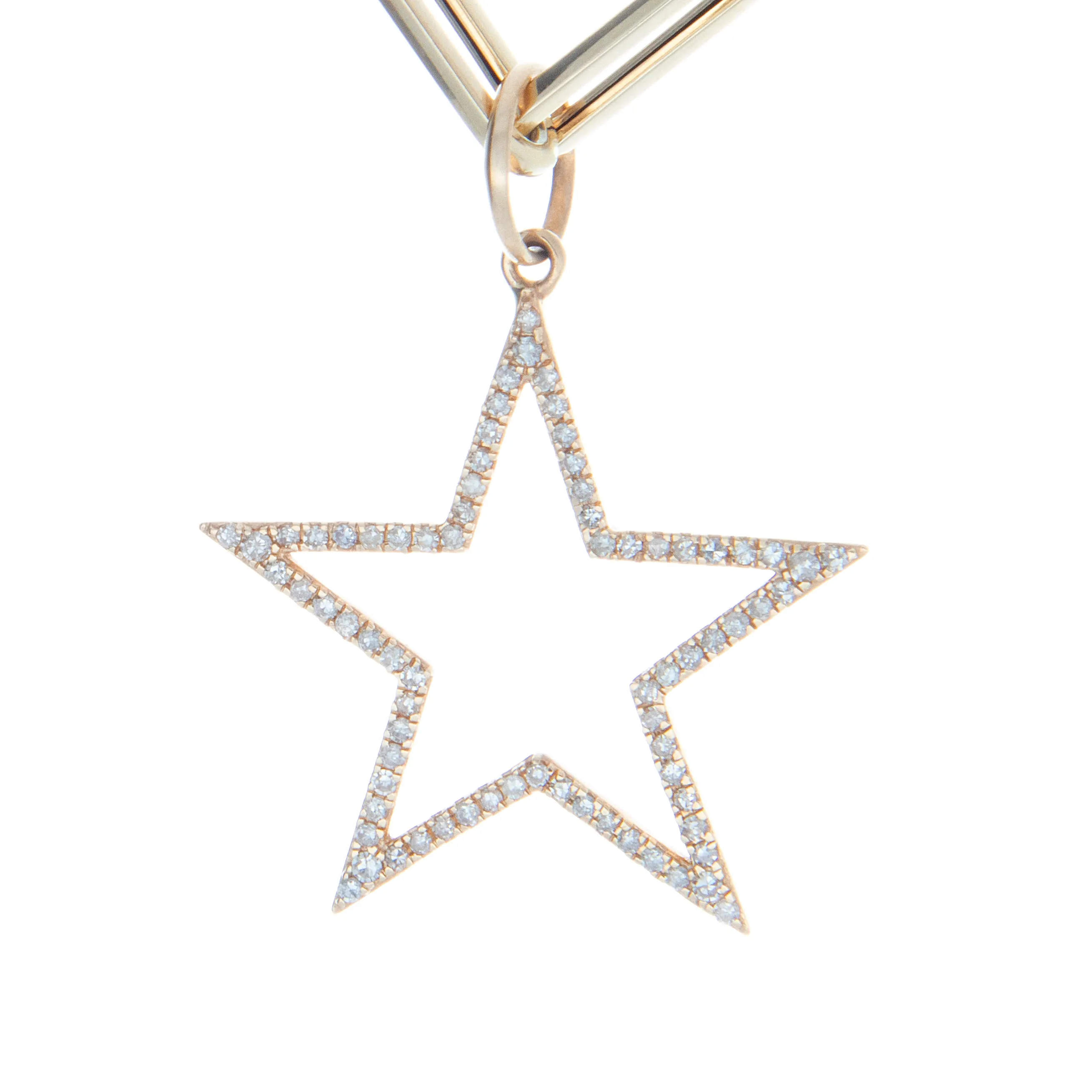 14K Yellow Gold Diamond Star Pendant