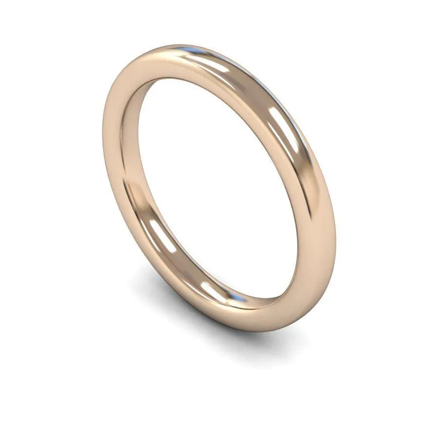 18ct Rose Gold Heavy Weight Slight Court 2.5mm Wedding Ring