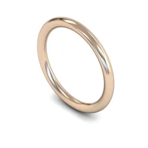 18ct Rose Gold Heavy Weight Traditional Court 2mm Wedding Ring