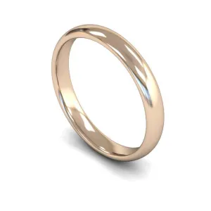 18ct Rose Gold Lightweight Traditional Court/Flat Edge 3mm Wedding Ring