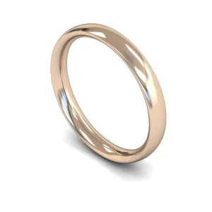 18ct Rose Gold Medium Weight Traditional Court 3mm Wedding Ring