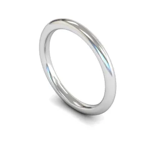 18ct White Gold Heavyweight Traditional Court/Flat Edge 2mm Wedding Ring