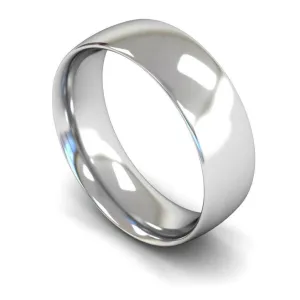 18ct White Gold Medium Weight Traditional Court 7mm Wedding Ring