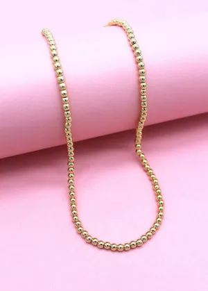 18K Gold-Filled 16" 4mm Beaded Chain Necklace