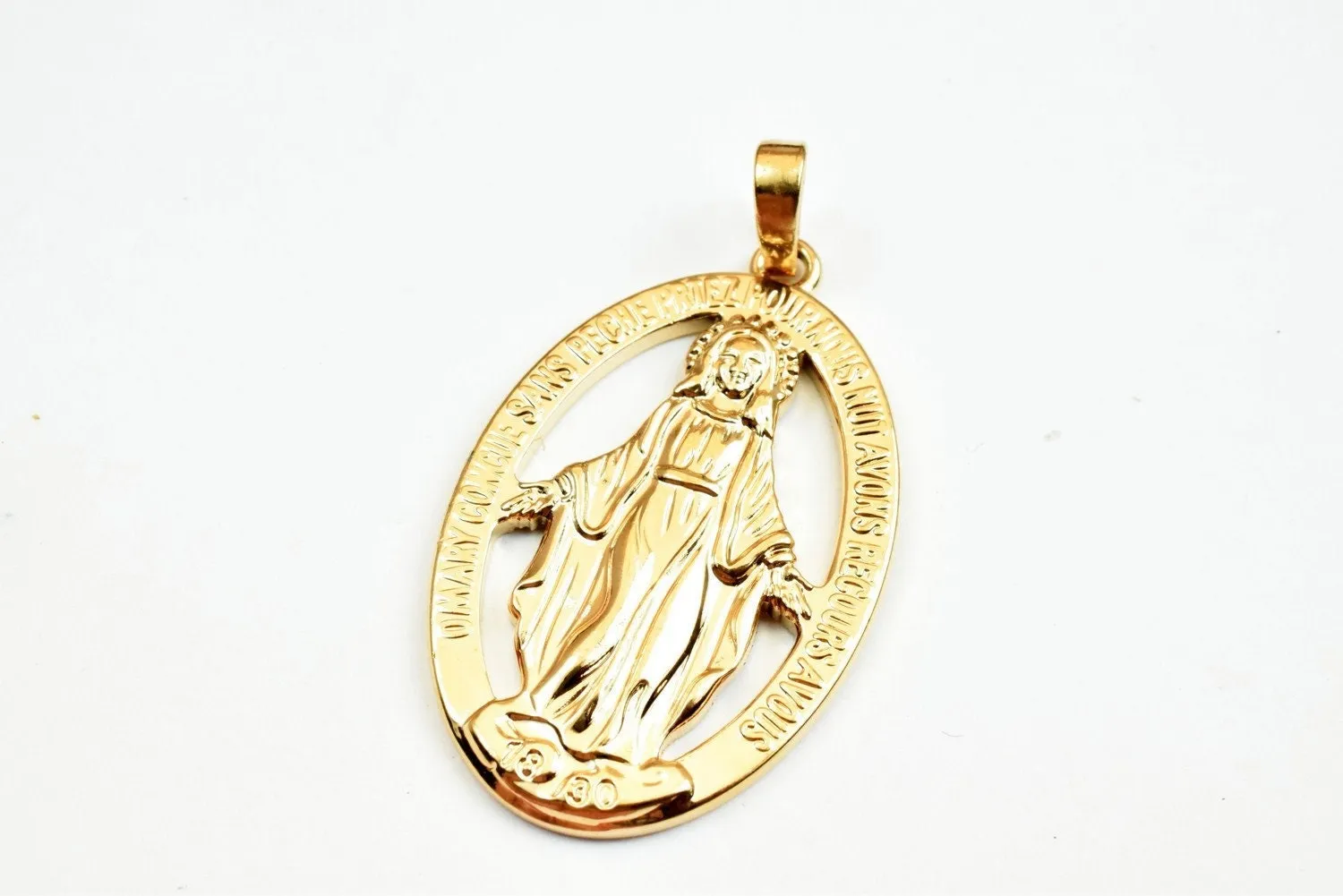 18k rose as as gold filled* tarnish resistant holy virgin mary pendant saint mary charm pendants size 34.5x22mm for jewelry making