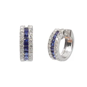 18K White Gold Sapphire and Diamond Earring - 20756987