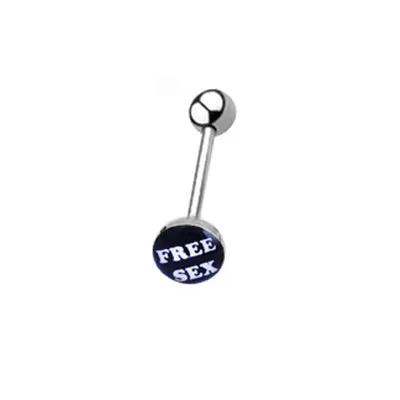 1pc I lOVE Sex Tongue Piercing langue Nipple Piercing, Hot Words Tongue Rings for women Surgical Steel 1.6*18mm Oil Drop