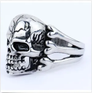 2015 Man's Ring Gothic Men's Skull Flower Biker Zinc alloy Ring Man fashion rings Free shipping