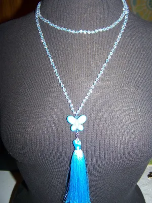 21" Beaded Necklace (Butterfly) with Tassel