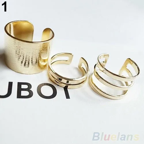 3Pcs Above The Knuckle Open Ring for Women