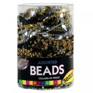 50 Pack Glitz & Glam Plastic Beaded Necklaces - 76cm