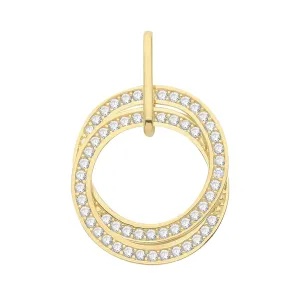 9CT GOLD CZ ENTWINED CIRCLES PENDANT