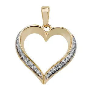 9CT GOLD CZ HEART PENDANT