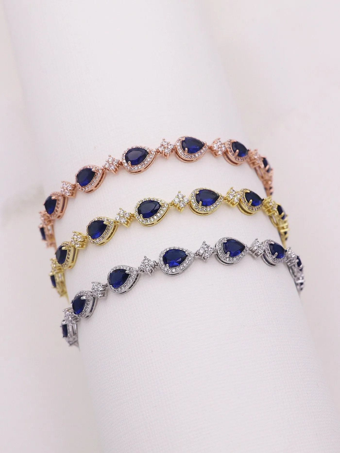 Addison Sapphire Gold Jewelry Set