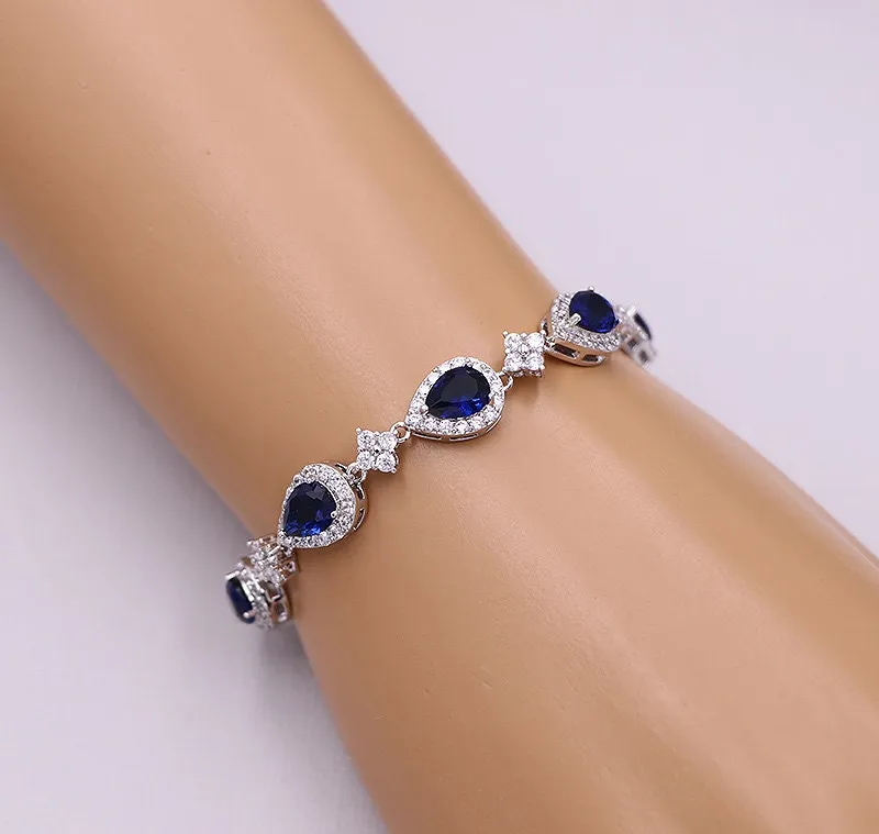 Addison Sapphire Gold Jewelry Set