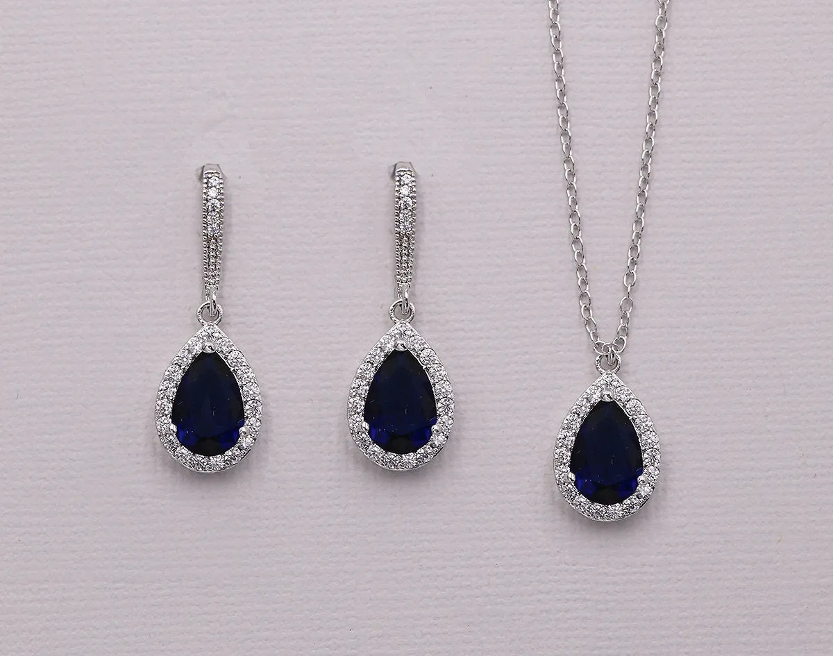 Addison Sapphire Gold Jewelry Set