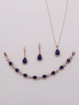 Addison Sapphire Gold Jewelry Set