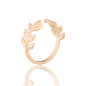 Adjustable Open Charm Leaf Rings Vintage Romantic