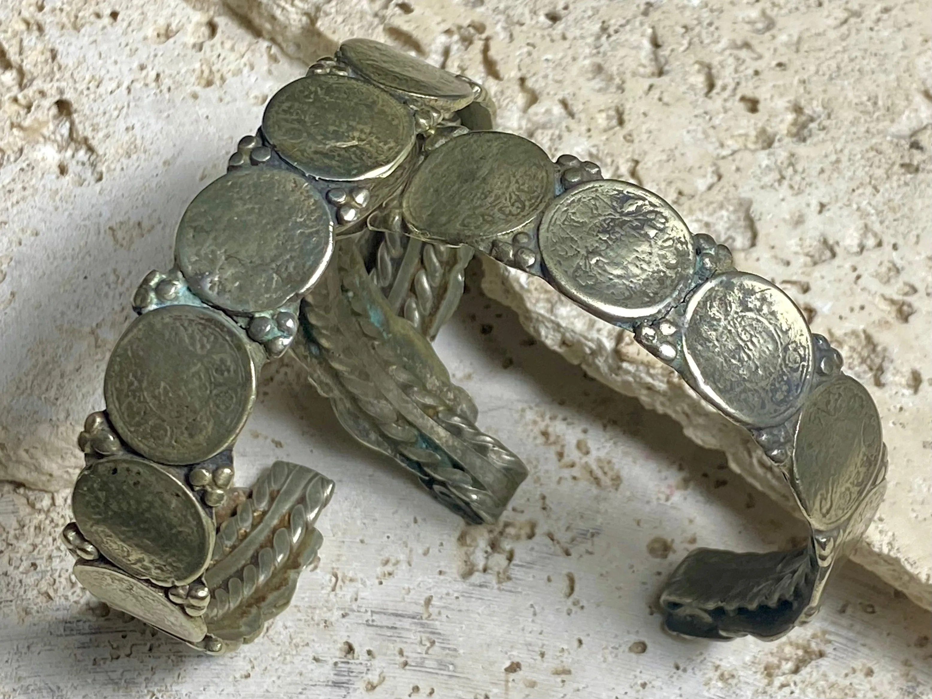 Antique Indian Half Rupee Silver Bracelets