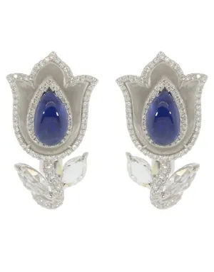 Aura Burma Sapphire Tulip Earrings