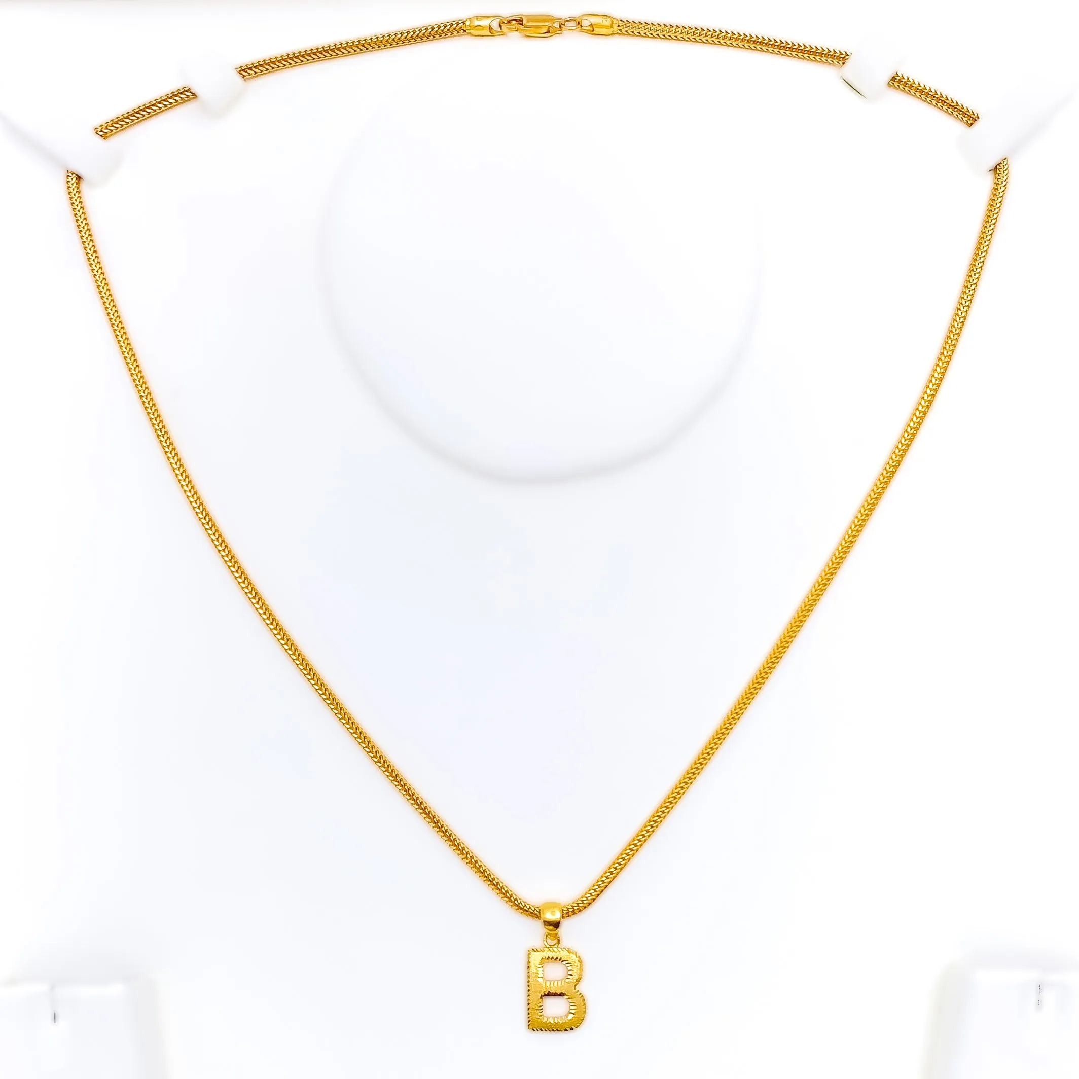 B 22k Gold Letter Pendant