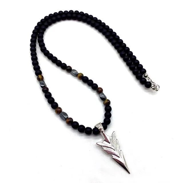 Beaded Arrow Pendant Necklace