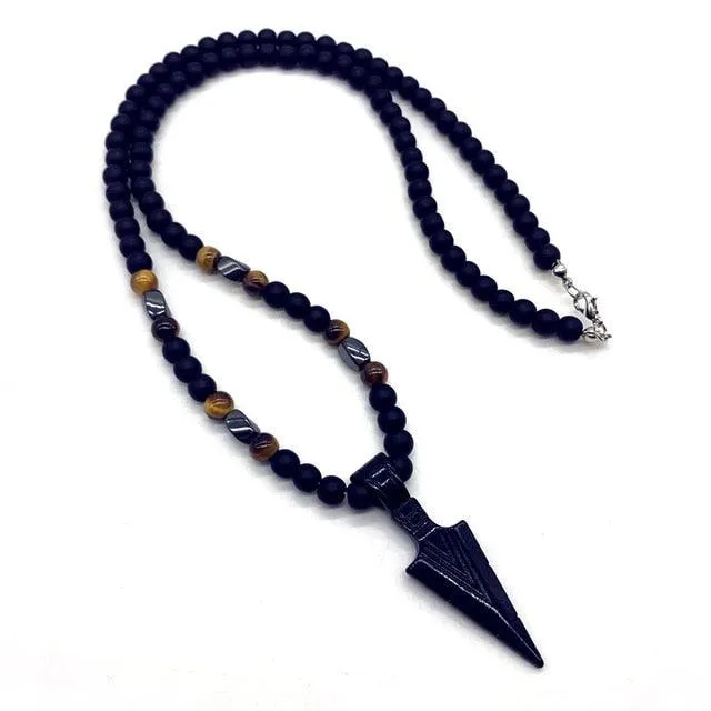 Beaded Arrow Pendant Necklace