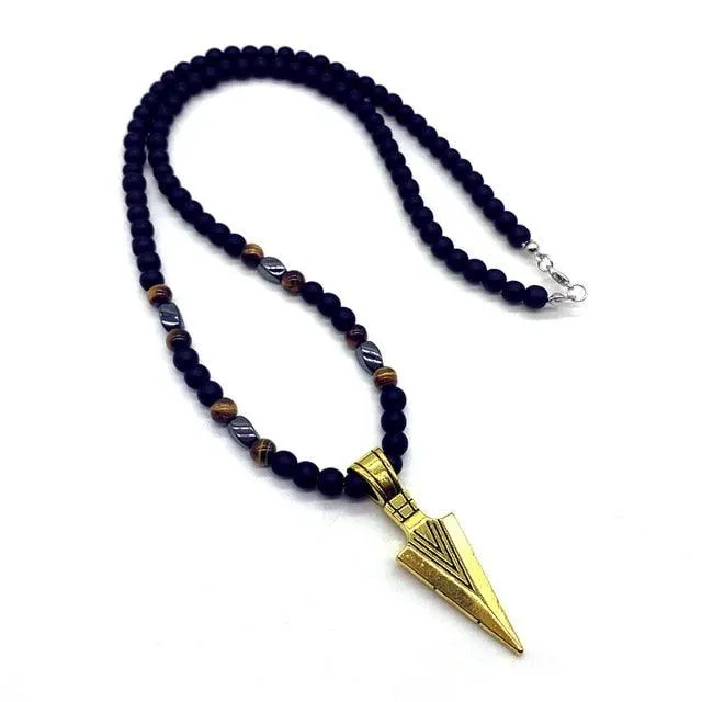 Beaded Arrow Pendant Necklace