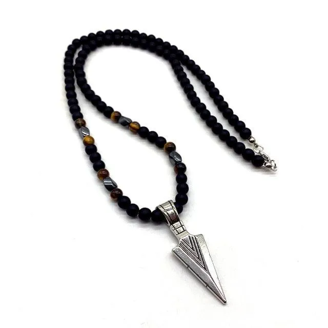 Beaded Arrow Pendant Necklace