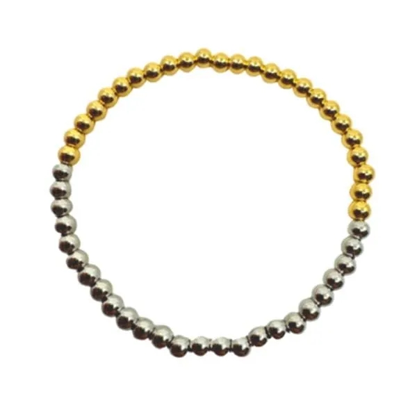 Beaded Bracelet: Two Tone: 4mm or 6mm (BGS40/_)