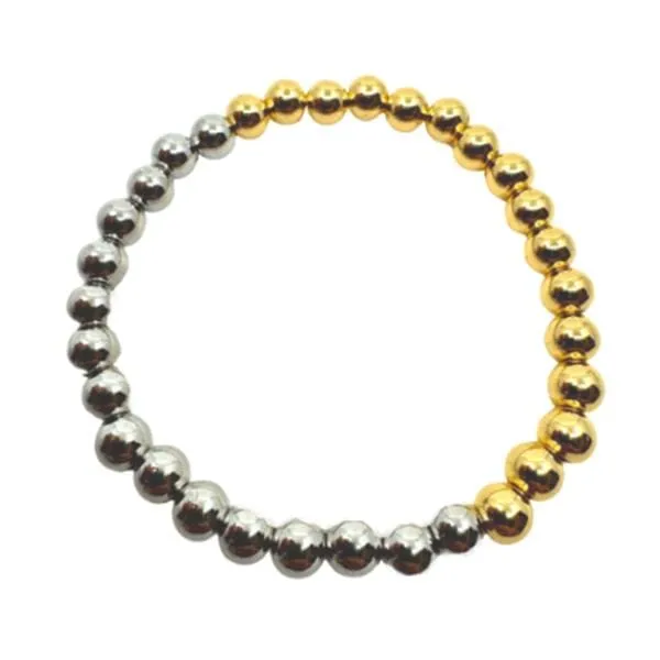 Beaded Bracelet: Two Tone: 4mm or 6mm (BGS40/_)