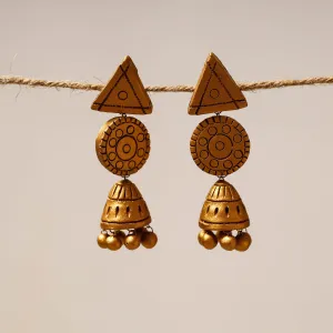 Bishnupur Handpainted Terracotta Jhumki Earrings 10