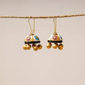 Bishnupur Handpainted Terracotta Jhumki Earrings 19