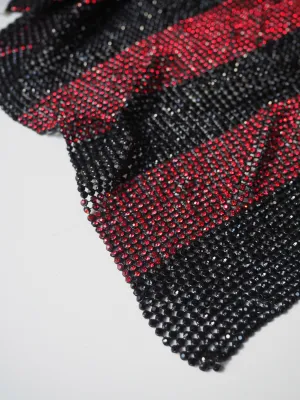 Black   Red Stripe Crystal Chainmail