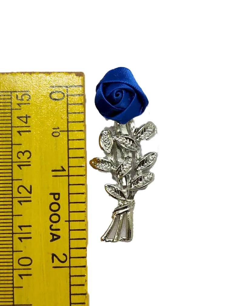 Blue Flower Rose Designer Brooch