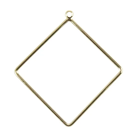 Brass Pendants - Rhombus - 18k Gold Plated - Pkg/6