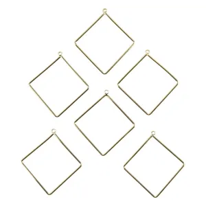 Brass Pendants - Rhombus - 18k Gold Plated - Pkg/6