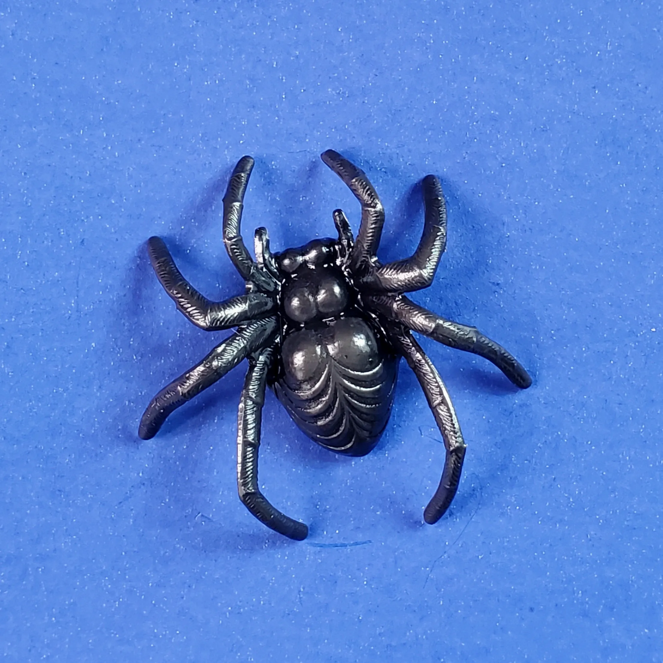 Brass Spider Brooch in Black by Metal Cloth & Wood