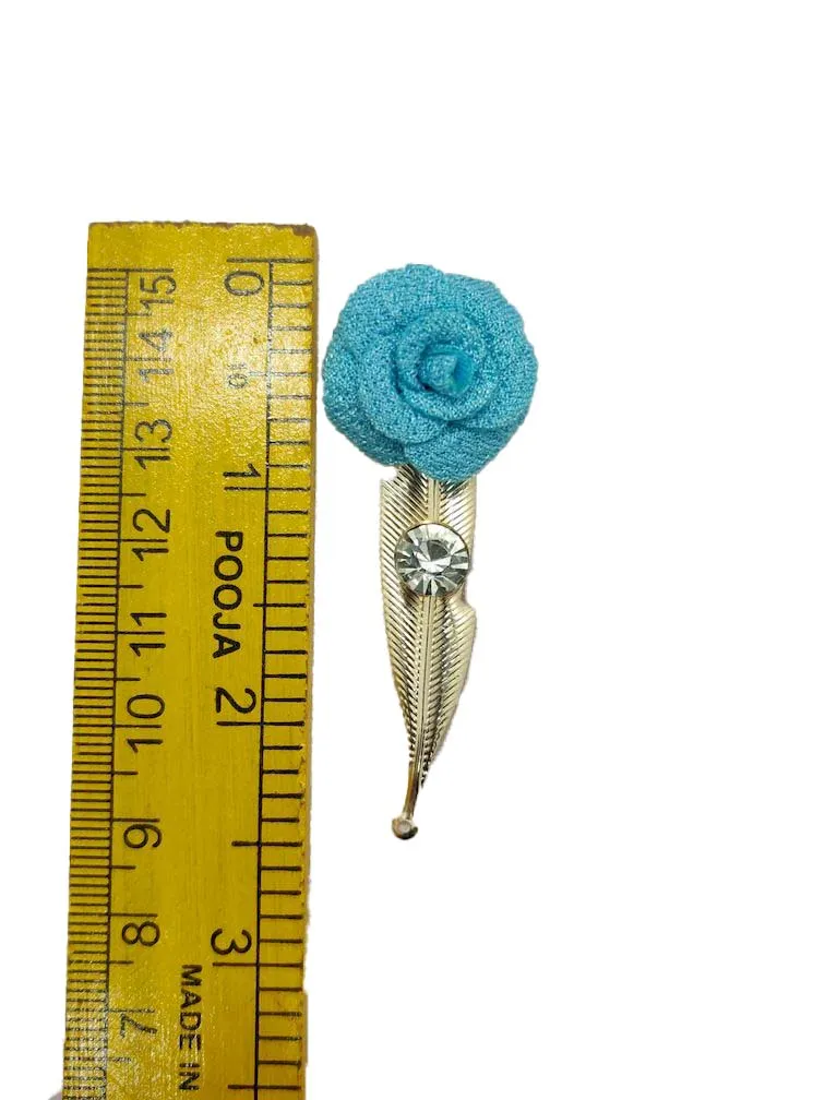 Bright Teal Open Flower Brooch