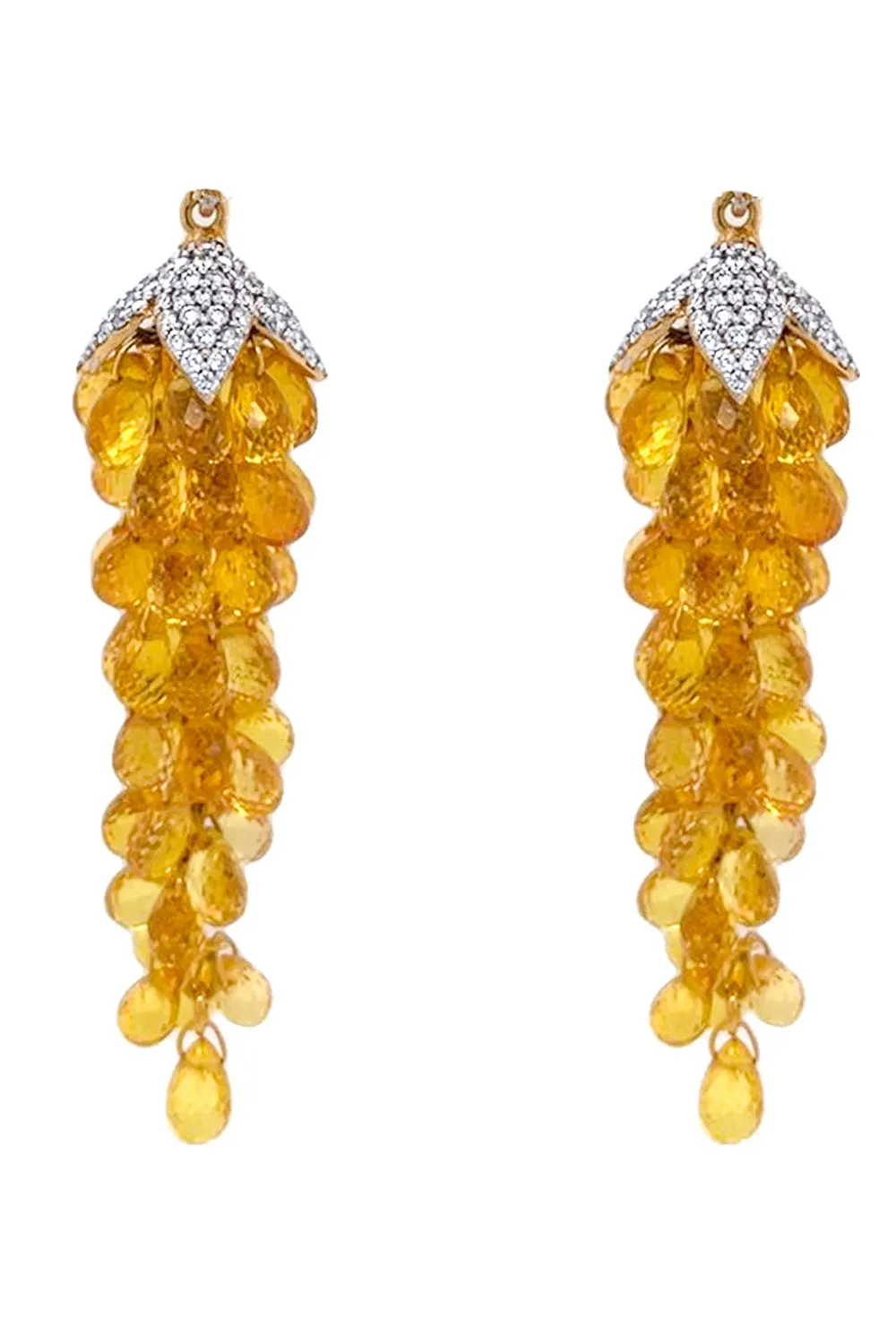 Briolette Yellow Sapphire Drop Earrings