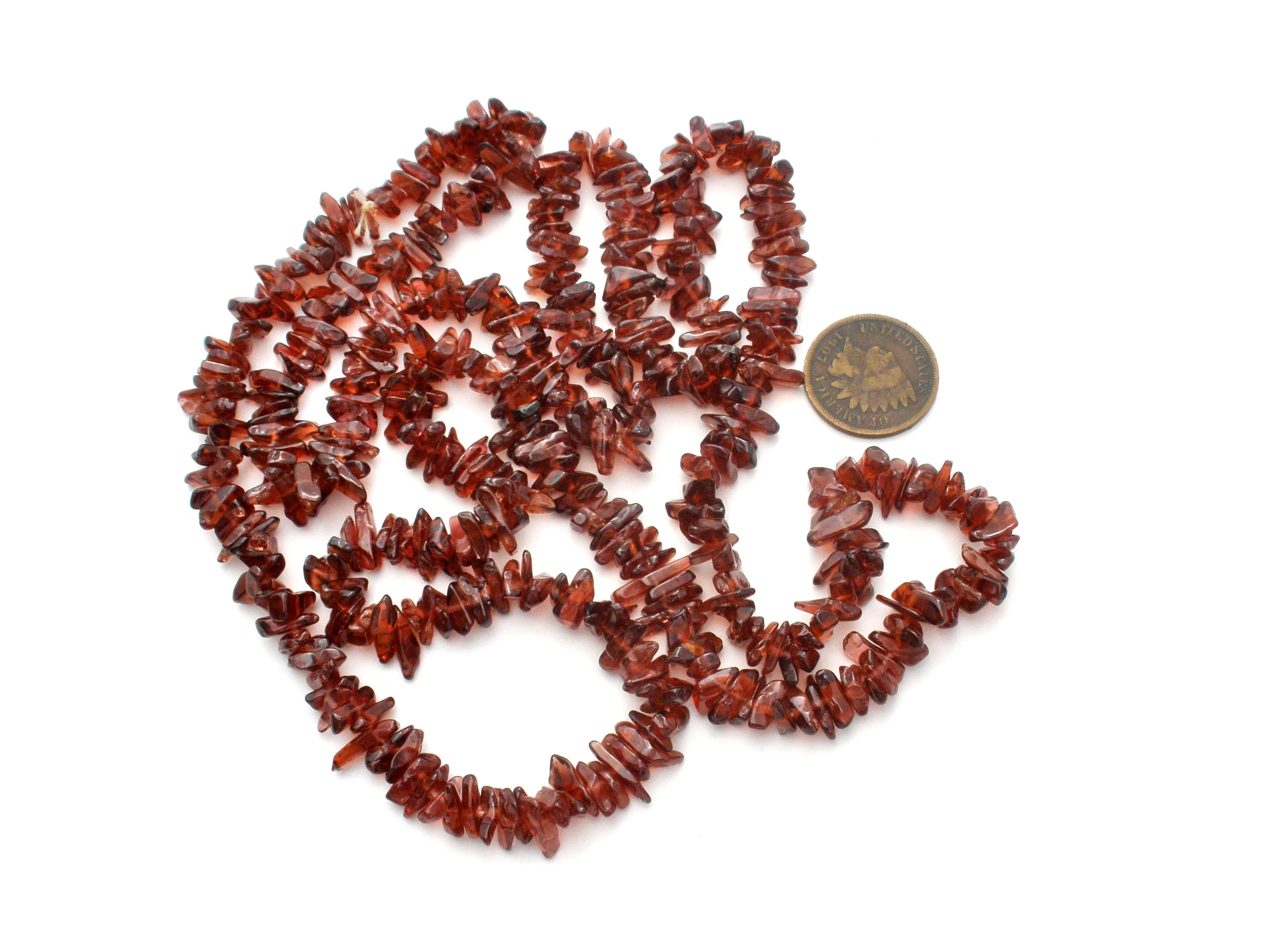 Brown Quartz Bead Necklace 34"