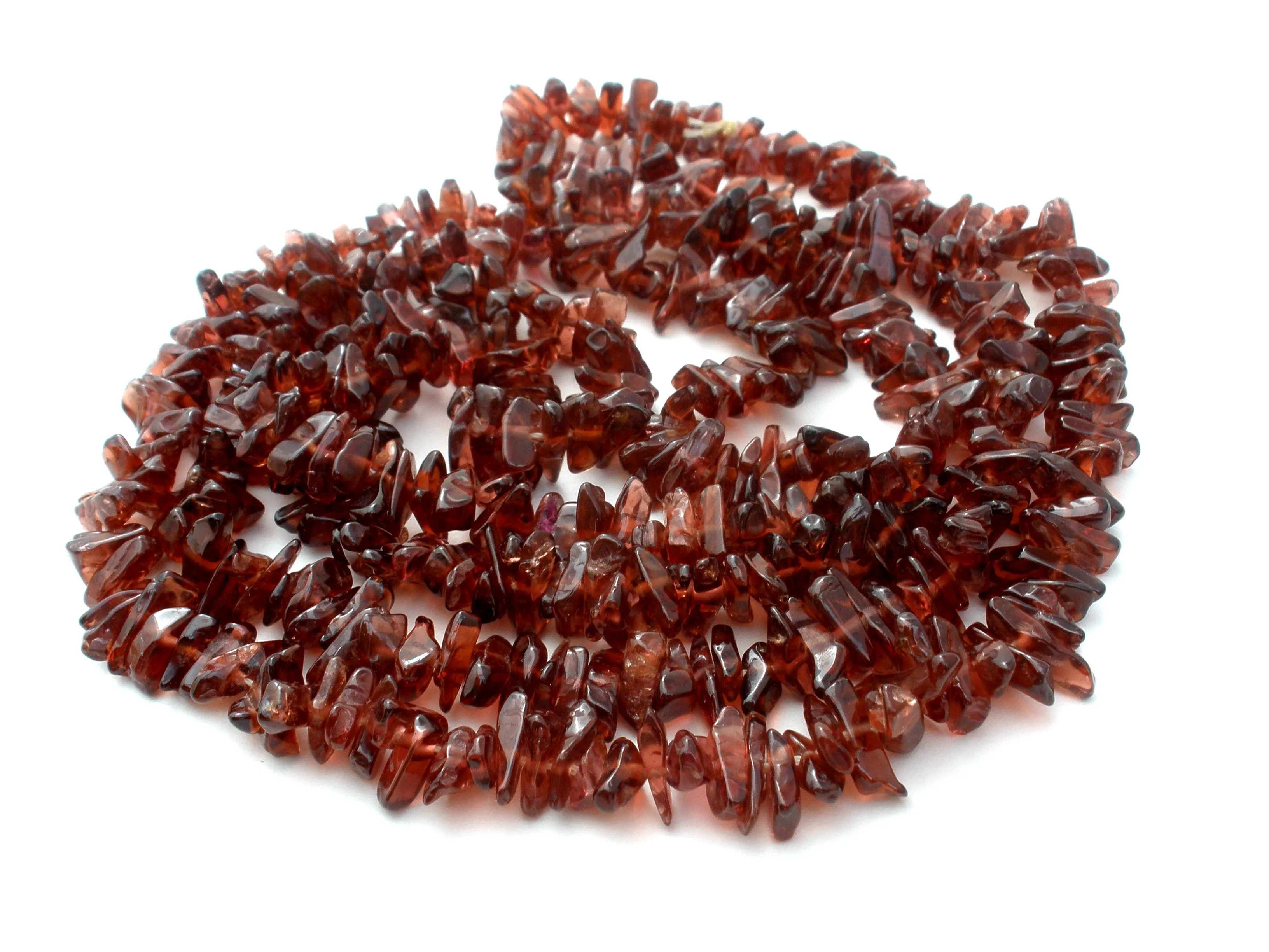 Brown Quartz Bead Necklace 34"