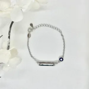 Children's Engravable Evil Eye ID Bracelet