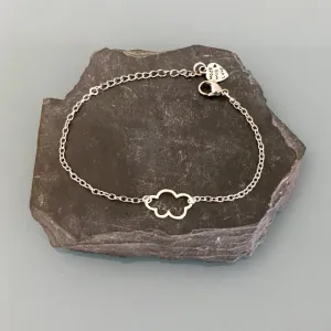 Clover Women's Silver Cloud Curb Bracelet | Women's Bracelet | Cloud Bracelet | Cad idea | Gift Jewelry | Constellation Silver Women's Bracelet