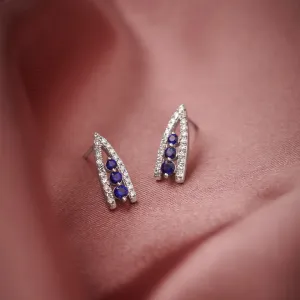 Created Sapphire Wishbone Earrings