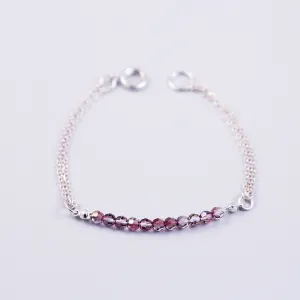 Crystal Bead Bracelet Silver & Crystal Lilac Shadow